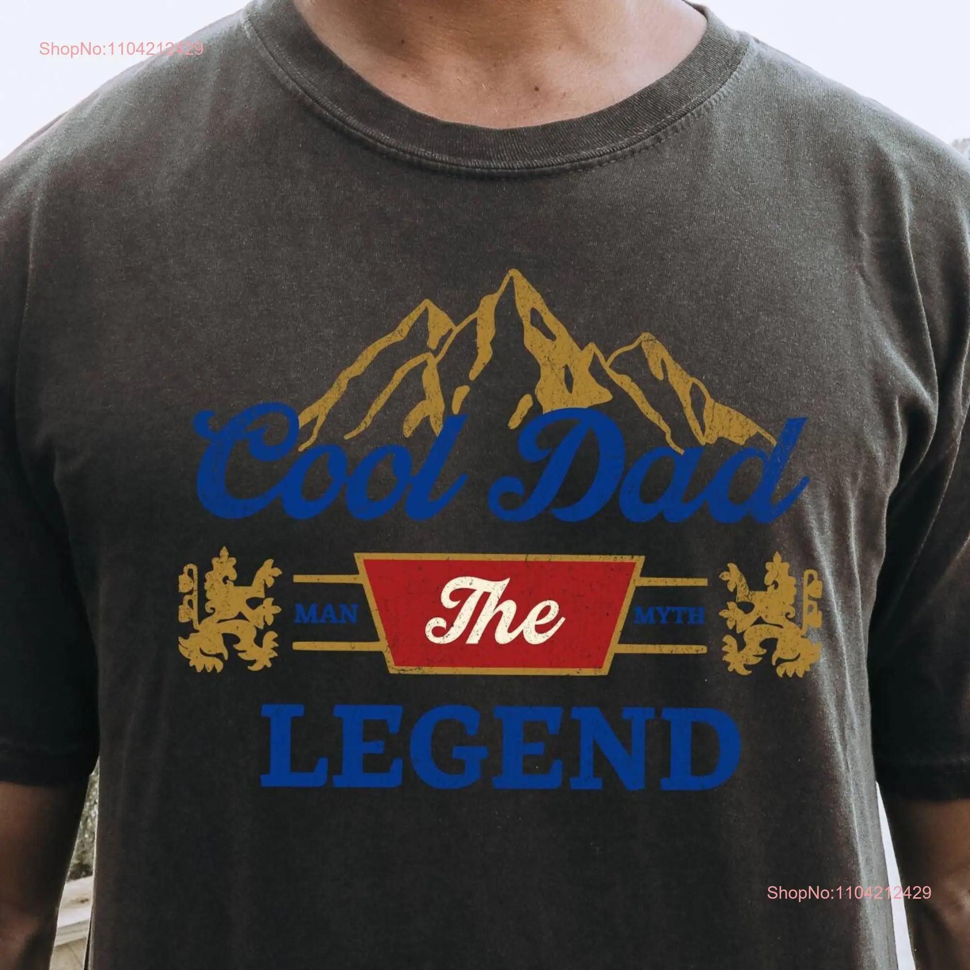 Comfort Colors T Shirt Cool Dad Legend Father Mountain Design Summit Daddy Birthday Fathers Day long or short sleeves