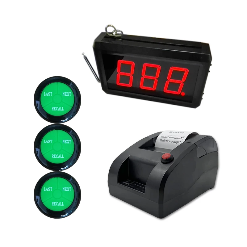 Wireless led display waiting queue call system ticket printer number calling system