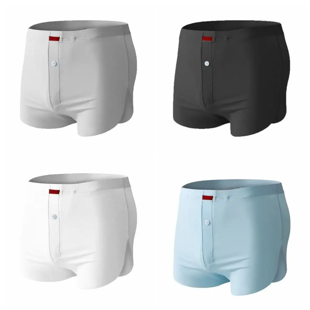 

Comfortable Simple Boxer Briefs Solid Color Thin Seamless Underpants Lingerie Cool Feeling Underwear for Men Men