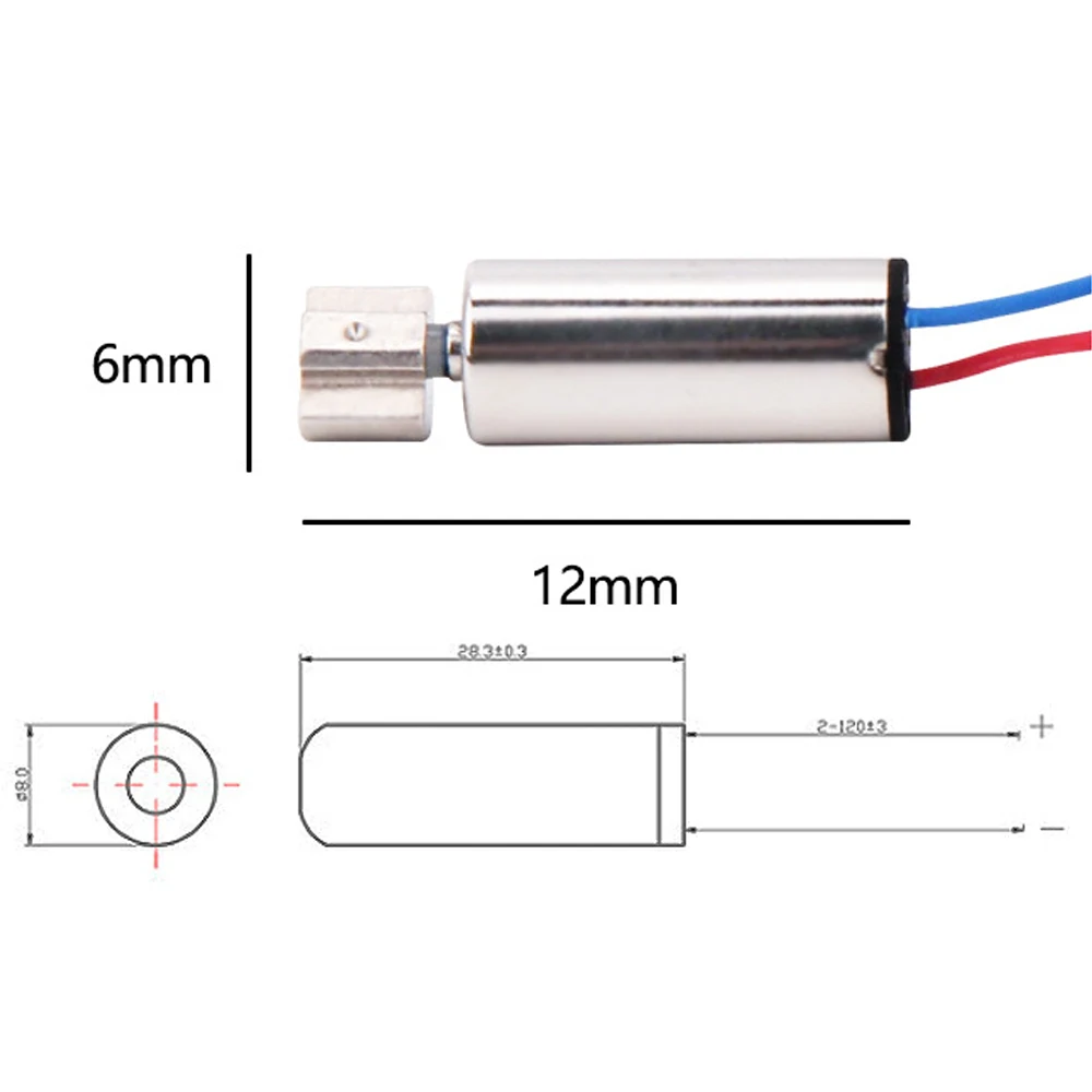 Micro Vibration Motor 0612 Coreless DC 3V 15000RPM High Speed DIY Massager Electric Toothbrush Part Random Line Length 5PCS