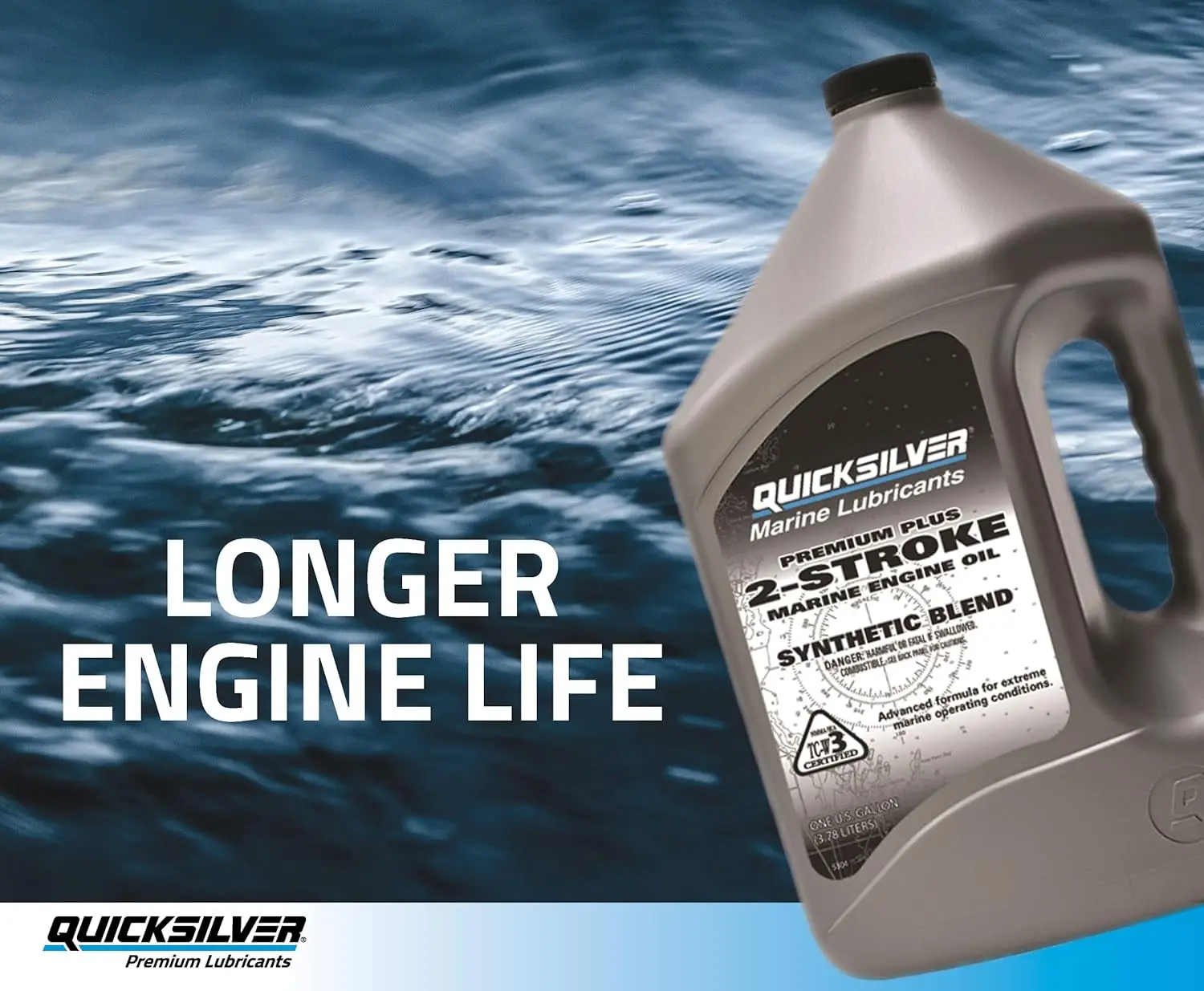 Quicksilver Premium Plus 2-Stroke Marine Engine Oil - Outboards, PWC - 2.5 Gallon 1pcs