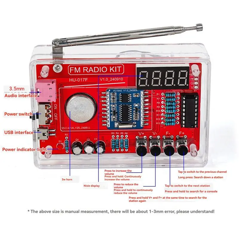 -[A51I Digital]DIY FM Radio DIY FM Radio Electronic Kit 87-108MHZ FM Radio DIY Kit DIY Soldering Project Practice Solder