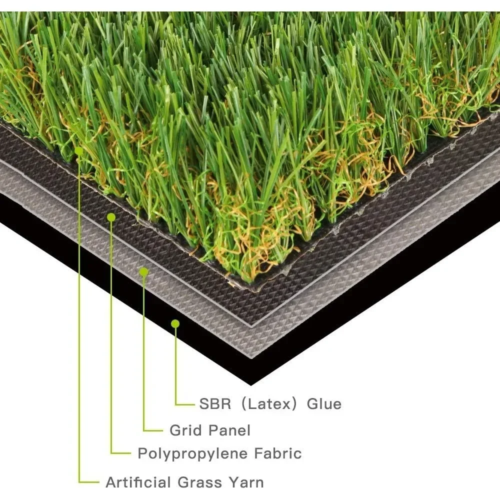 XMSJ césped artificial con agujeros de drenaje y respaldo de goma para interiores y exteriores, alfombra de césped falso sintético realista, césped Artificial