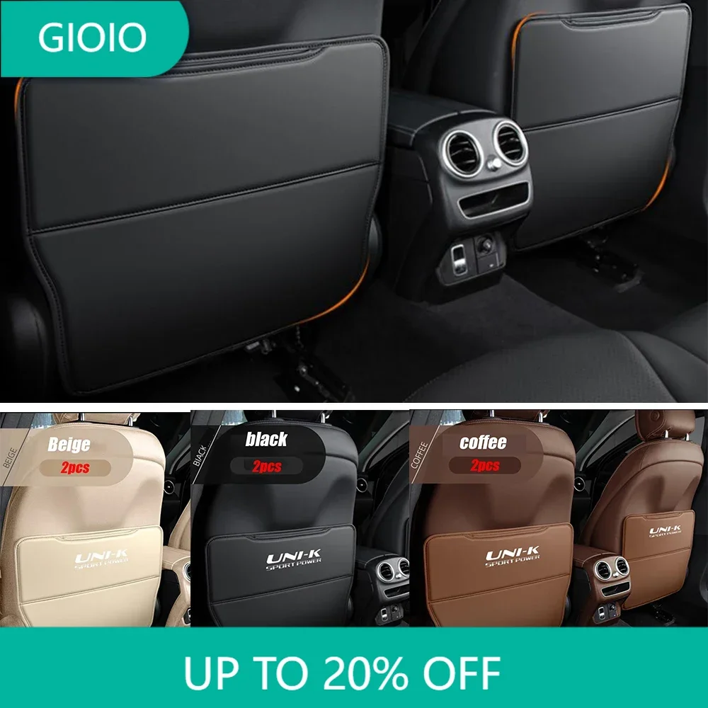 

For Changan UNI-K UNIK 2021 2022 2023 Leather Car Seat Rear Anti Kick/dust/scratch Decoration Protection Cover Dust Board Pad