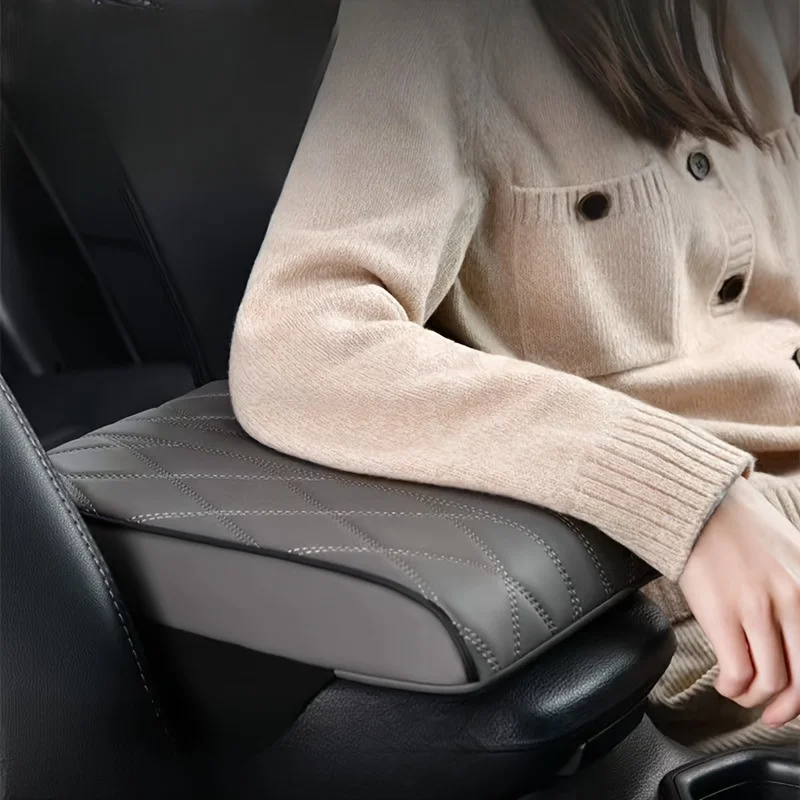 Car Armrest Box Height Pad Leather Car Armrest Pad Center Armrest Protective Cover Memory Foam Universal Sleeve