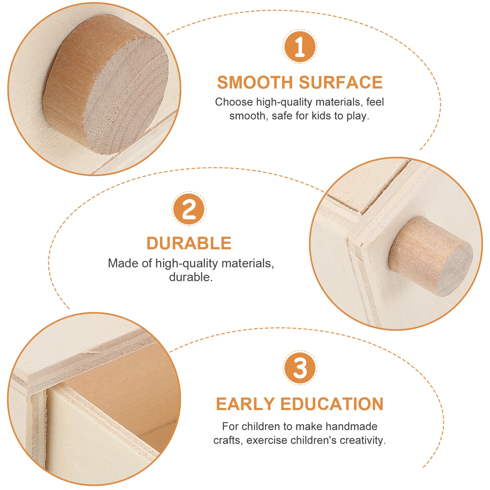 

3Pcs Wooden Boxes Exquisite Handmade Storage Box for DIY Painting with Acrylic Color Super Light Clay Mold Craft Project