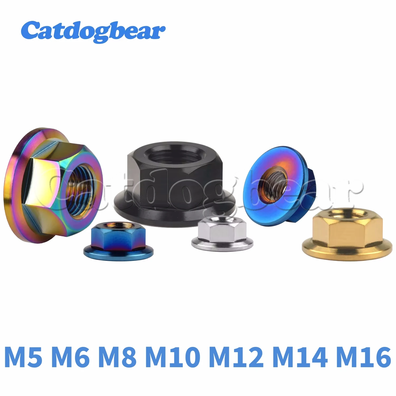 

Catdogbear Titanium Nut M5 M6 M8 M10 M12 M14 M16 Flange Nuts for Bicycle Motorcycle Car