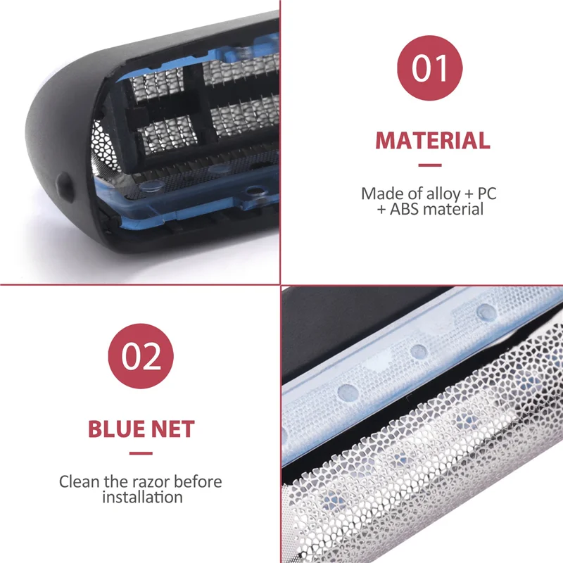 Folha de barbear e lâmina de corte, substituição para Braun, 10B, 20B, 20S
