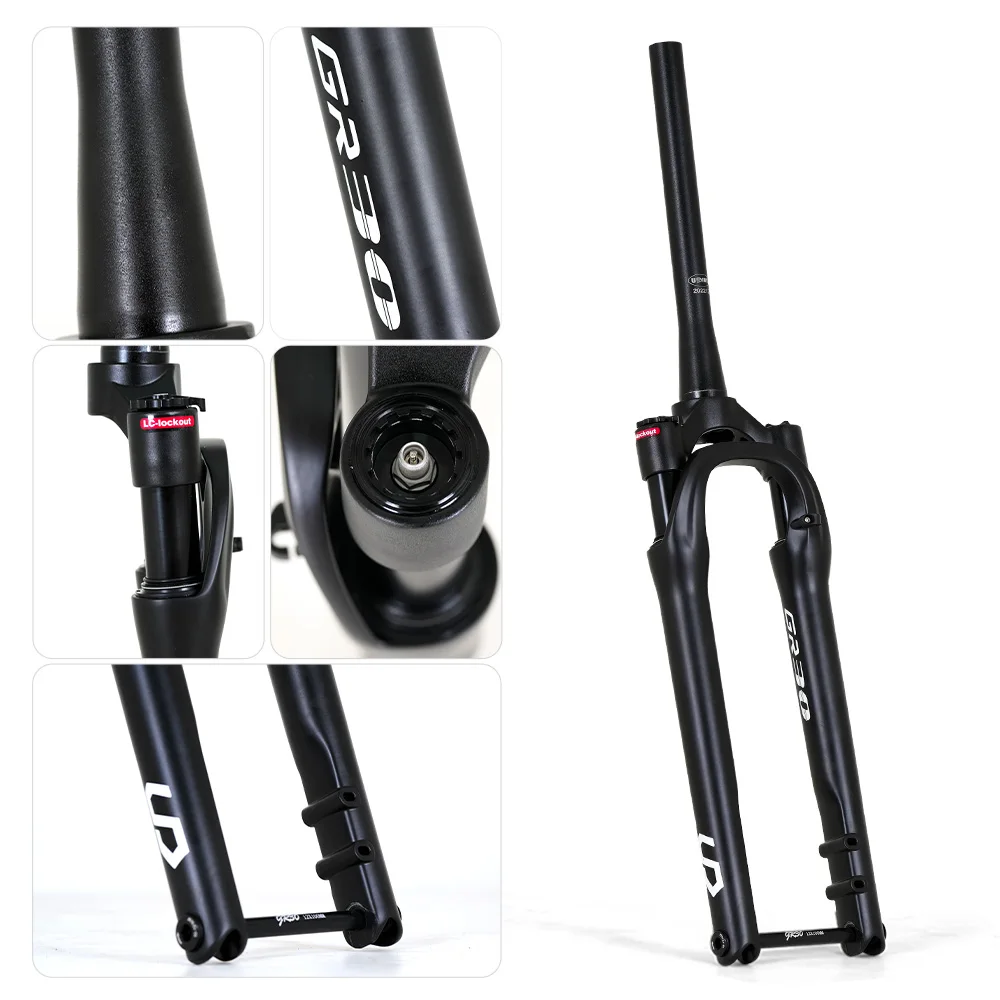 Gravel Bike Fork 700C with Thru Axle Rod 12x100mm Travel 30-40mm Hidden Internal Cable Routing Front Forks for Road Bicycle NEW