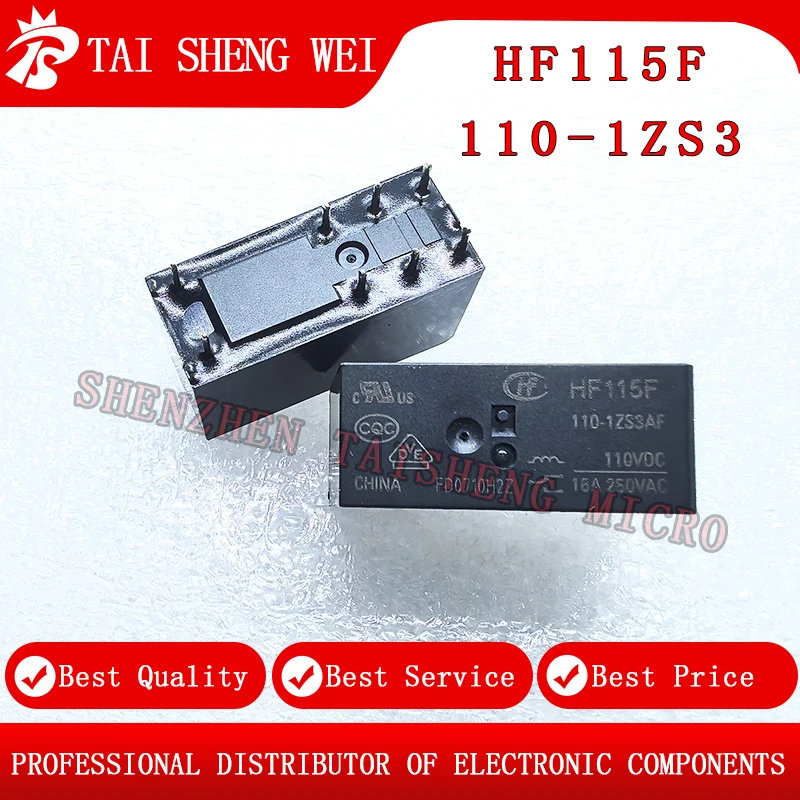 2pcs brand new original power relay JQX- HF115F-110-1ZS3/B 110VDC set conversion 8 pin 16A250VAC relay