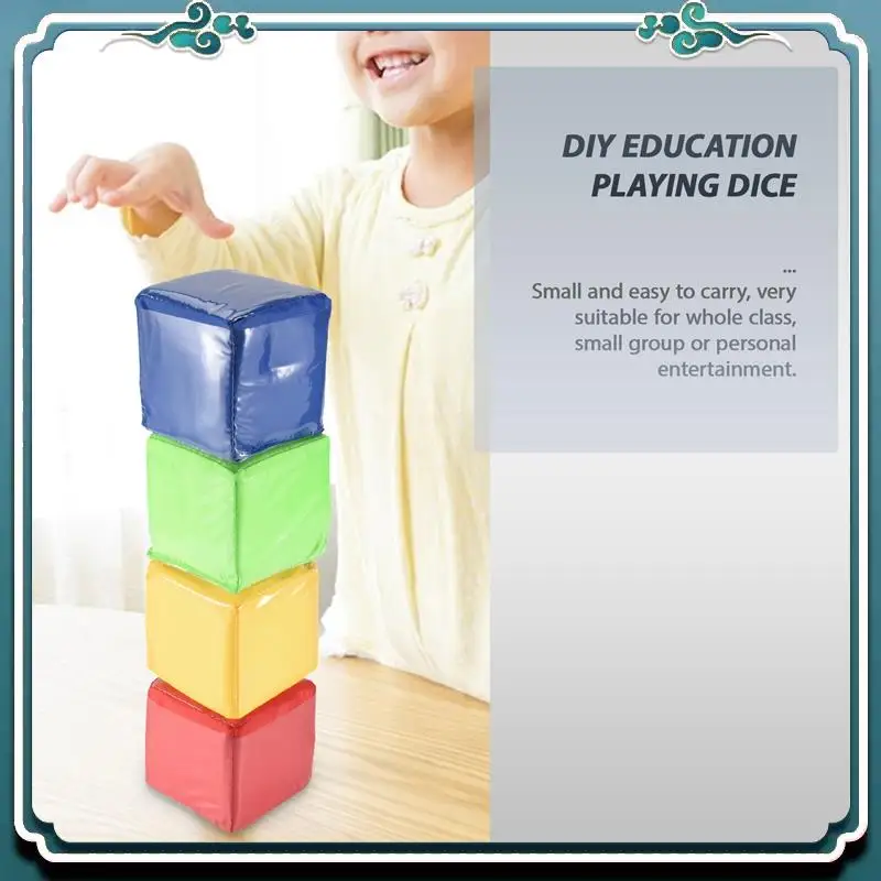 A65G-DIY Educational Playing Dice, Pocket Squares,Photo Pocket Foam Stacking Blocks,Pocket Cubes For Teaching - Set Of 4