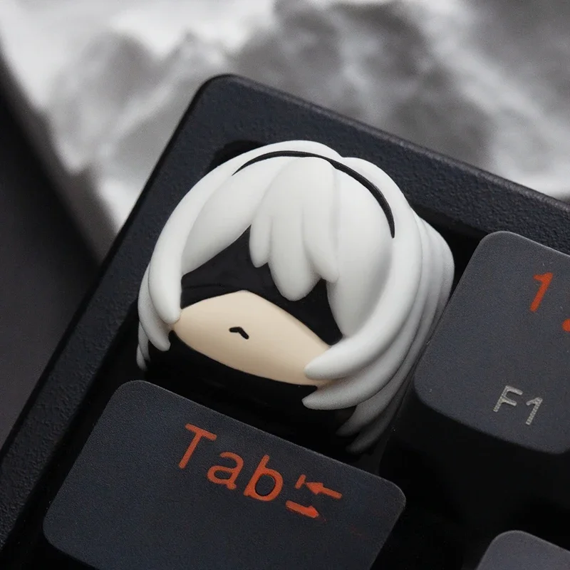 

NieR: Automata Keycap, игровые колпачки из смолы с 3D принтом, аксессуары, персонализированные колпачки для механической клавиатуры с героями мультфильмов