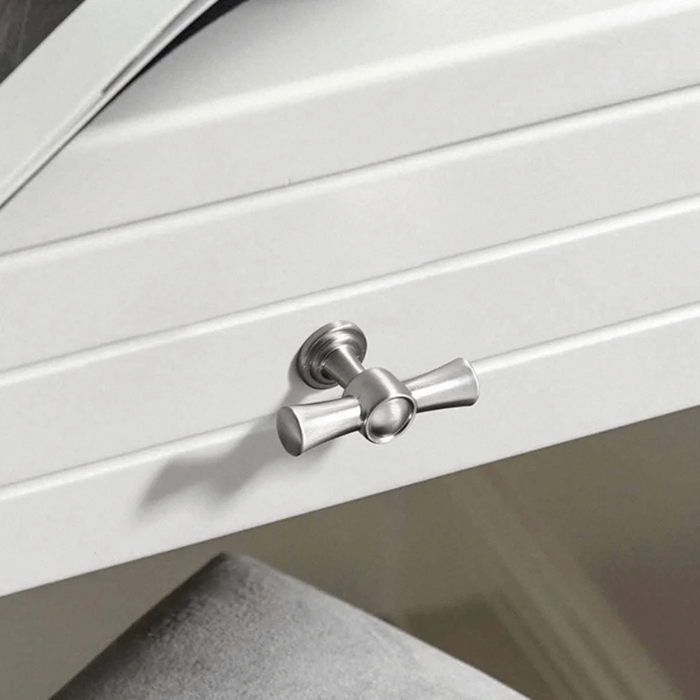 Elegant Cabinet Knobs Solid Zinc Alloy Silver Gold Finish Door Handles French Style Furniture Handles