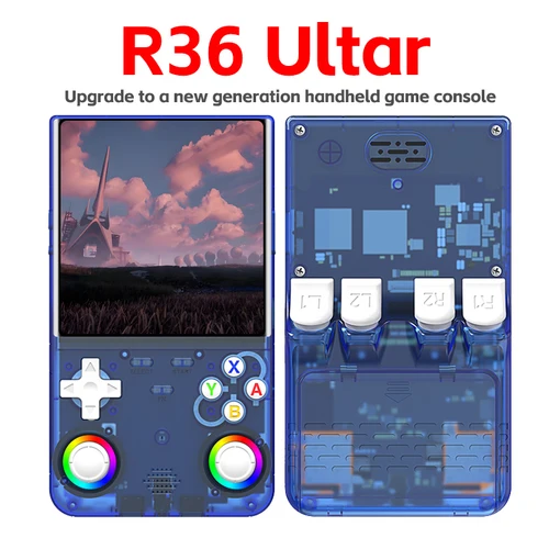 Imagen 1 del producto Nuevo controlador de videojuegos R36 Ultra Retro, pantalla IPS de 4,0 pulgadas, sistema Linux que se puede conectar a la consola de juegos portátil WiFi