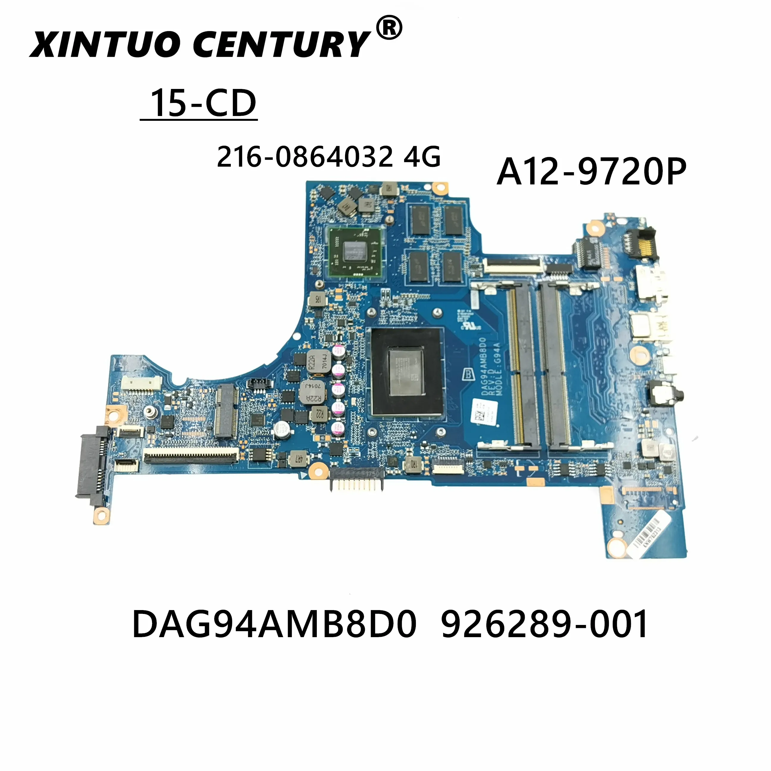 For HP Pavilion 15-CD 15Z-CD Series 926289-601 w 530/4GB Graphics w 926289-001 DAG94AMB8D0 A12-9720P CPU Laptop Mainboard Tested