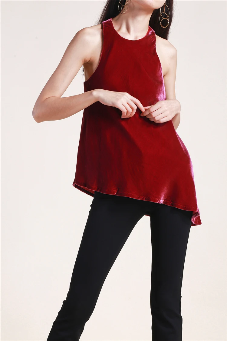 

Французский бархатный круглый топ Ne Svel с асимметричным подолом для девочек, дышащий, удобный, летний, однотонный