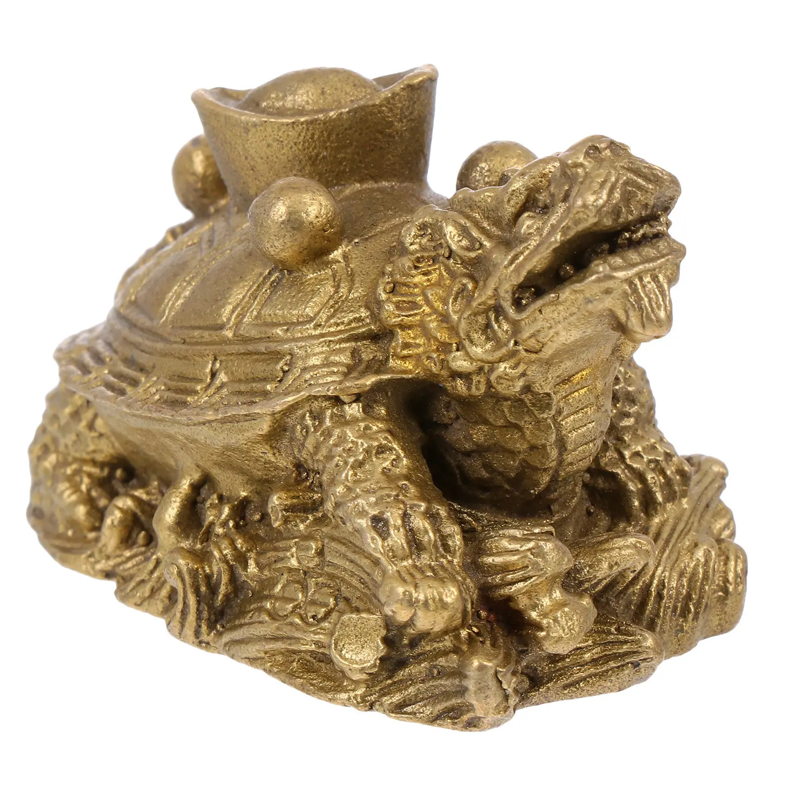 1Pcs Copper Dragon Turtle Ingot Decor Luck Meaning Craft High Quality Material Non Deformable Desktop Adornment Home Office