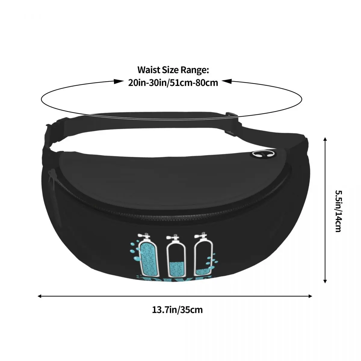 Scuba Diving Fanny Pack Women Men Custom Dive Lover Divers Crossbody Waist Bag for Traveling Phone Money Pouch