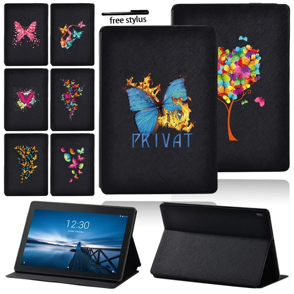 

Lenovo Tablet Case for Lenovo Tab E10/M10 10.1" and Lenovo Tab M10 Plus 10.3" TB-X606F Pu Leather Case Butterfly Print Pattern