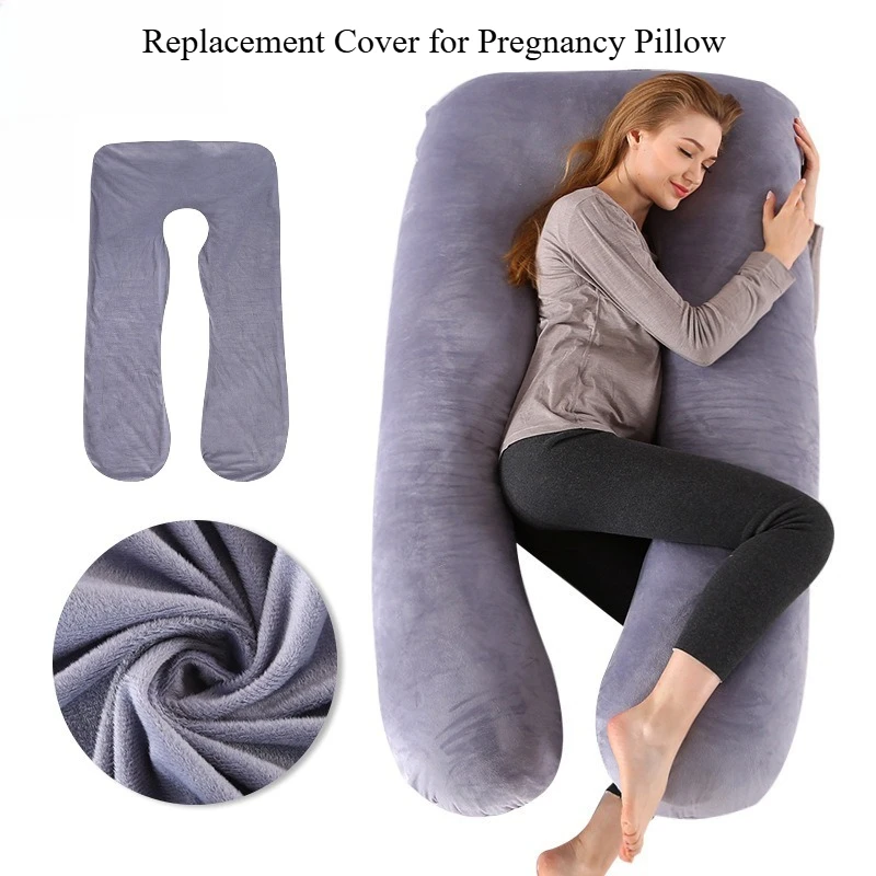 كيس وسادة للأمهات ثنائي النغمة باللون الوردي والرمادي من الصوف الكريستالي الناعم للنوم المريح مقاس 51.18*27.56 بوصة غير متضمن #2