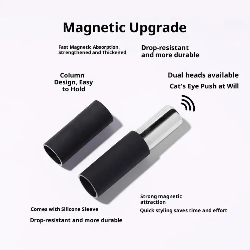 แท่งแม่เหล็กทำเล็บทรงกระบอกแบบตาแมว 1 ชิ้น แรงดูดสูงพิเศษ สำหรับเจลขัดเงา พร้อมฝาครอบป้องกัน อุปกรณ์ทำเล็บ