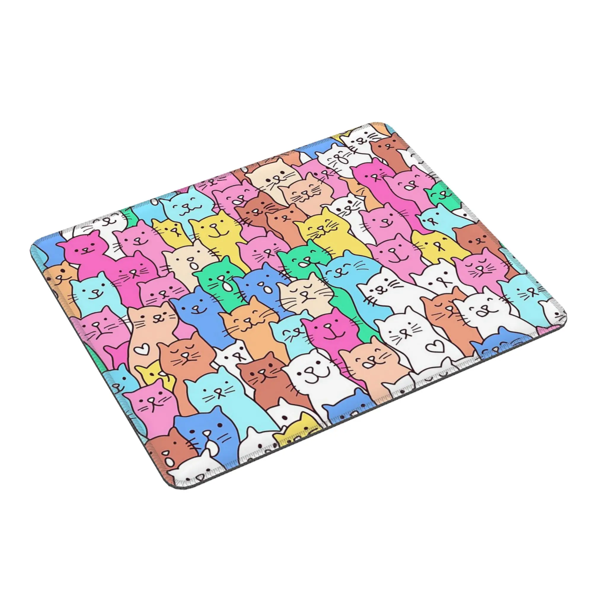Cartoon Kittens Colour Cat Pattern Mouse Pad Computer Keyboard Mouse Mat Gaming PC Laptop Desk Mat Office Accessories Table Mats