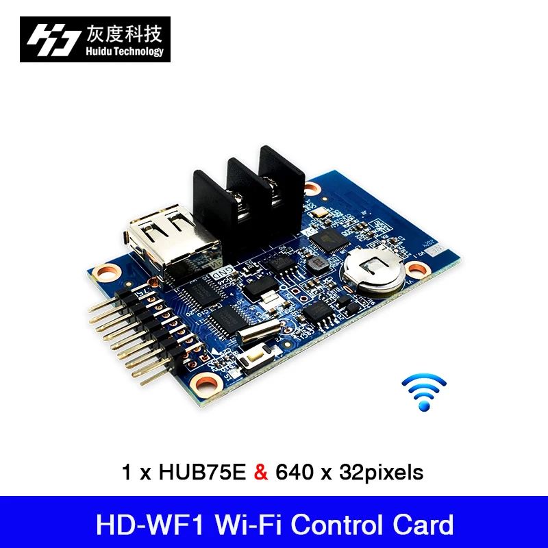 HD-WF1 Full Color One Line Controller Series with 1xHUB75E Port, Wi-Fi & U-disk LED Display Control Card