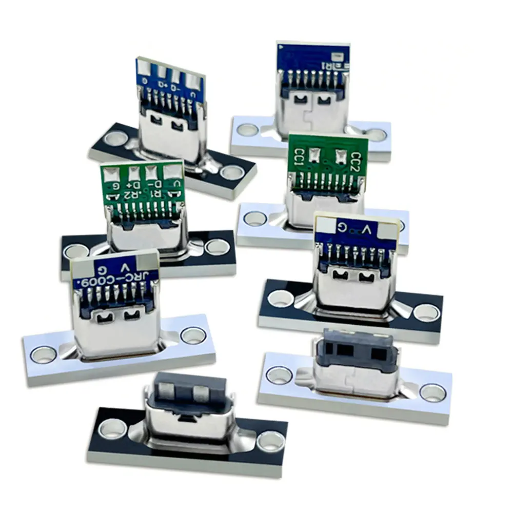 1-10Pcs USB 3.1 Type C Socket With Screw fixing plate Type-C USB Jack 3.1 Type-C 2Pin 4Pin 5Pin 6Pin Female Connector Jack