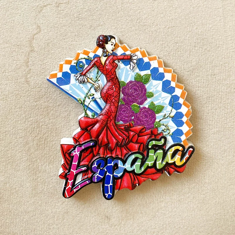 

Spanish tourist souvenirs, dancing girls' refrigerator magnets, 3D refrigerator stickers, strong magnet decorations, gift souven