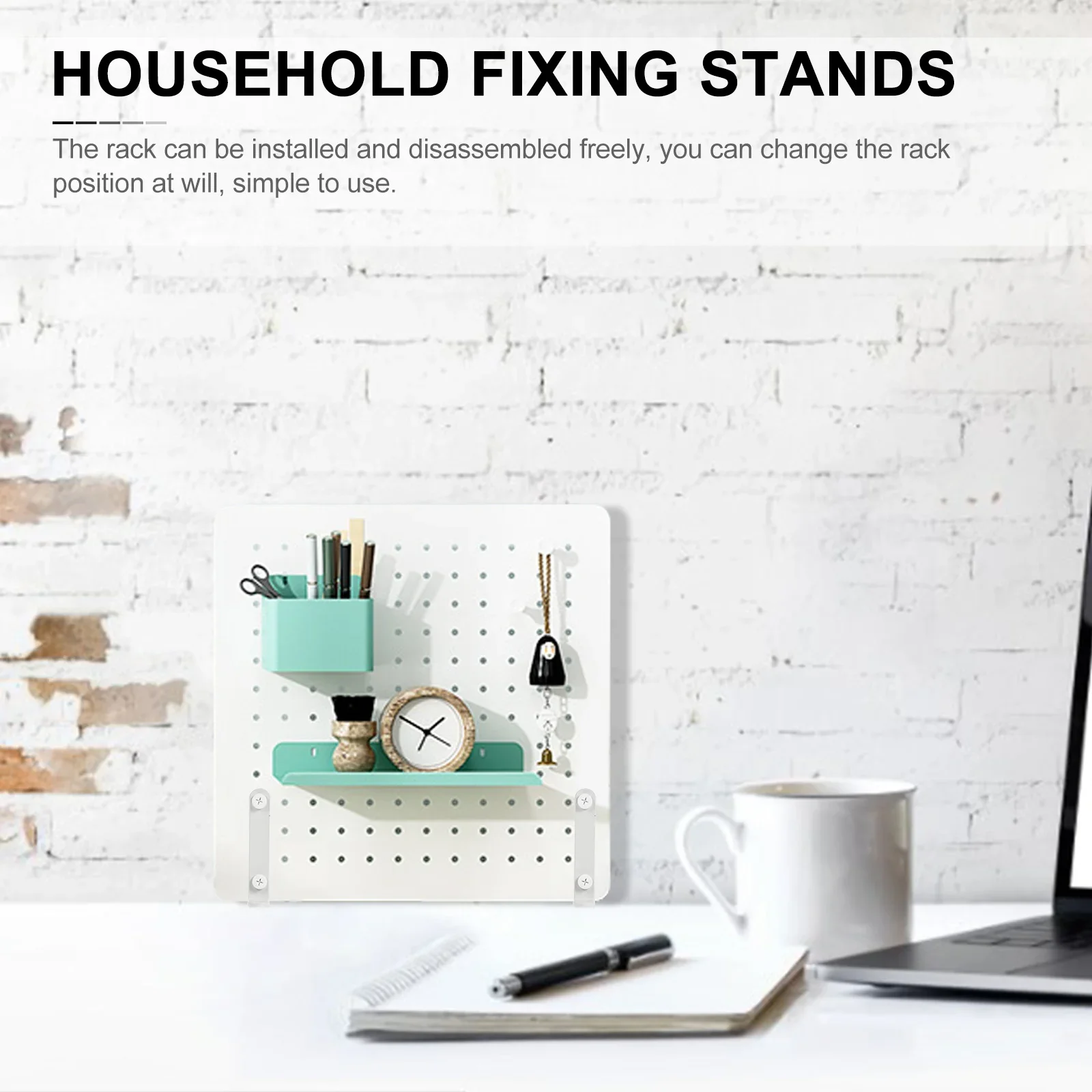 Desktop Monitor Stand Pegboard Hook Organizer