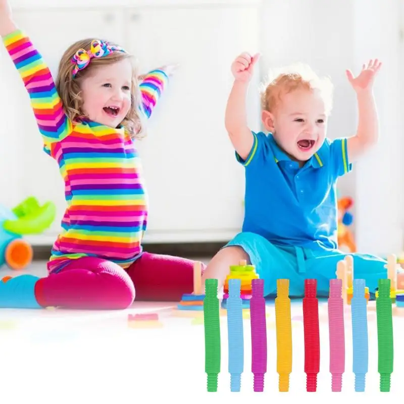 Sensorische Buizen Kleurrijke Pop Telescopische Buis Stretching Gegolfde Buis Pop Buis Educatief Speelgoed Kinderen Volwassen Stress Relief Speelgoed