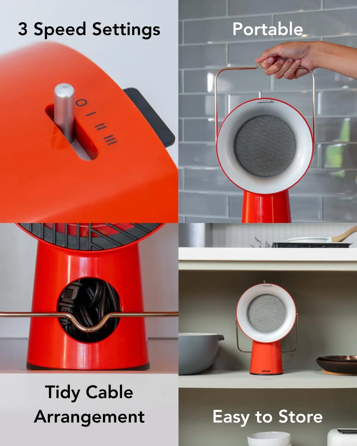 Range hood fan shown in a small kitchen setting