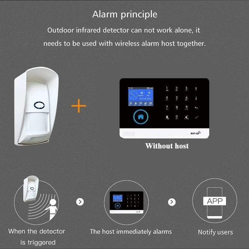 Outdoor 433MHz Wireless Infrared Detector Waterproof Pet Human Motion Detector Infrared Probe