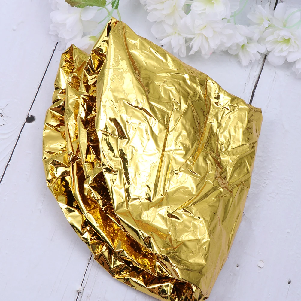 

10pcs Aluminum Foil Hair Care Hats Heat Proof Water Proof Hairdressing Cap Golden Heated Dustproof Heat