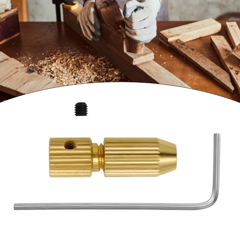 Micro Drill Chuck Drill Clip Chuck Fixture Clamps 0.8mm-1.5mm Mini Brass Drill Set for 2.3mm Electric Motor Shafts