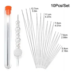 A Box Of 10 Open Needles Two Of Each Of Five Sizes Open Needles + Beading Needles DIY Handmade Beading Tool Jewelry Accessories
