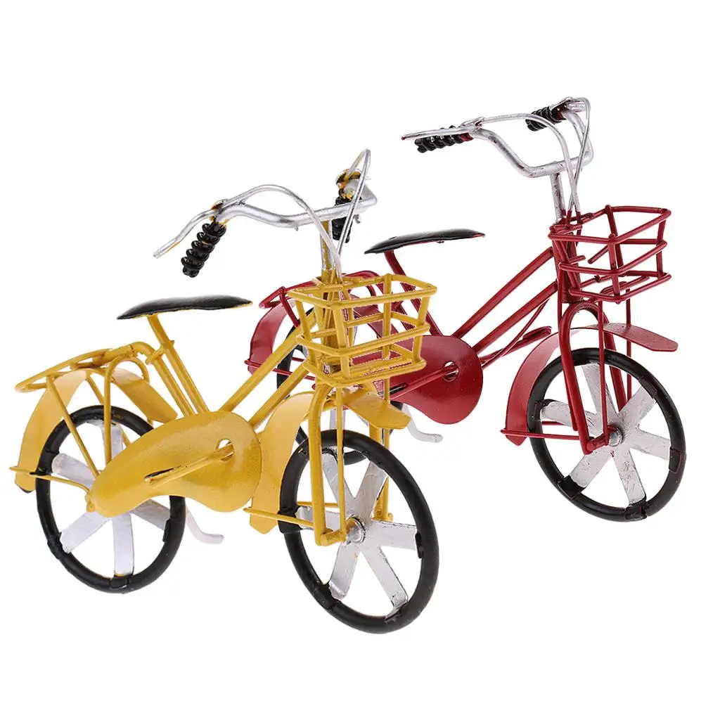 Artificial Exquisite Tin Bike Model for Home Office Decoration