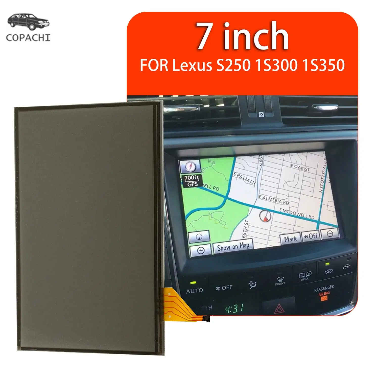 1PC Car 7.3 Inch 4pin Resistive Touch Screen Dashboards Digital Panel LTA070B511F LTA070B510F For Lexus IS250 IS300 IS350