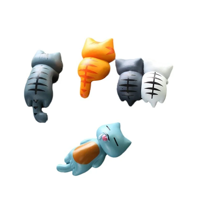 6Pcs Cute Mini Cartoon Cat Ornaments, Car Screen Edge Decoration, Cat Micro Landscape Model Cute Car Accessories Gifts