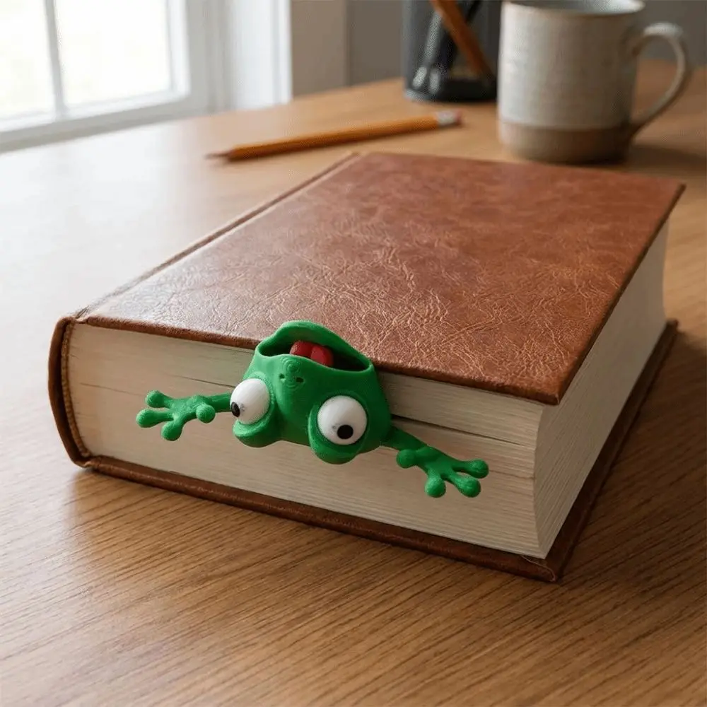 Cute Cartoon 3D Frog Bookmark Waterproof Novelty Funny Bookmark Unique Animal Book Clip Gifts