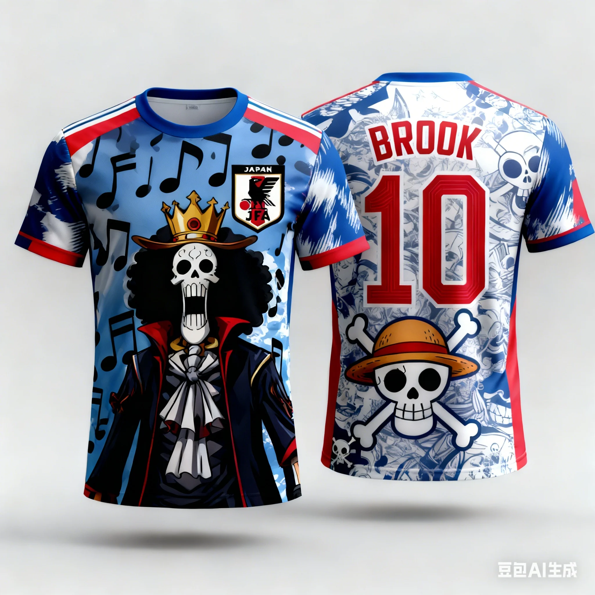 2526 nuevo Bandai Anime One Piece Luffy camiseta de verano de gran tamaño 3D Top multifuncional para adultos y niños