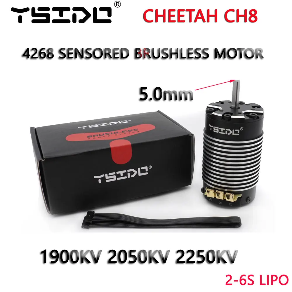 YSIDO CHEETAH CH8 4268 Sensored Brushless Motor 1900KV 2050KV 2250KV  5.0mm Shaft for 1/8 1/7 1/10 RC Monster Off-road Truck Car