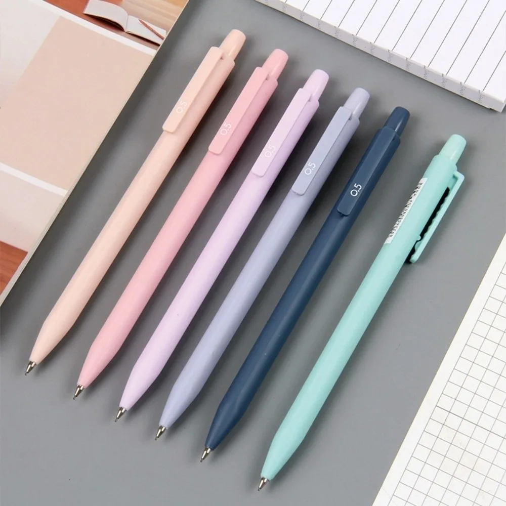 6/12pcs Morandi Mechanical Pencils Triangular Barrel 0.5/0.7mm Click Propelling Pencils Student Writing Pencil School Stationery