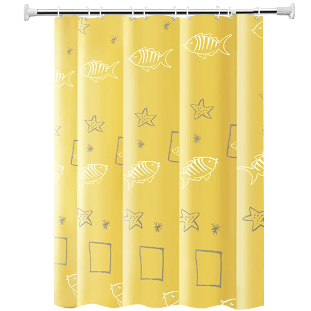 Polyester Fabric Curtains For Bathroom Soft And Breathable No Punching Required Anti Translucidus And Delicate 180W-180H