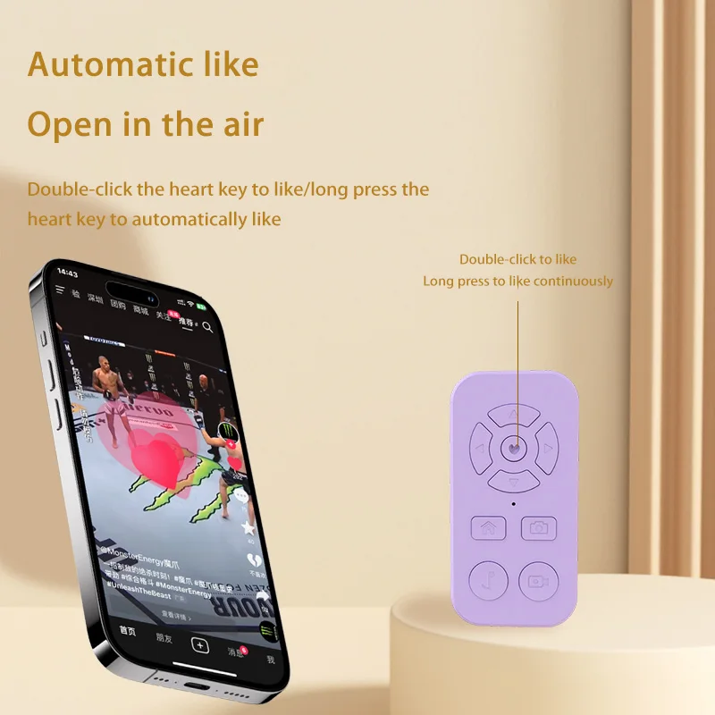 Rechargeable Bluetooth Remote Control Protable Self-Timer Camera Stick Shutter Button Wireless Controller For IPhone Samsung