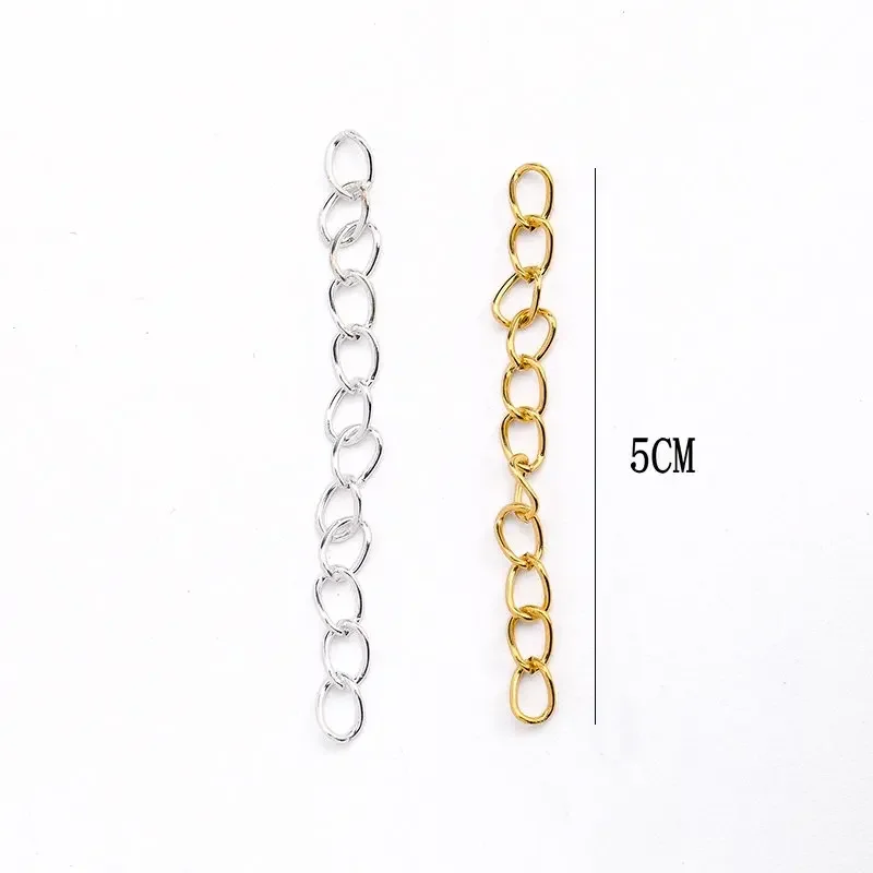 50PCS Silver&Gold Color Necklace Extender Bracelet Extender Extension Tails DIY Craft Jewelry Finding Making Matching Connectors