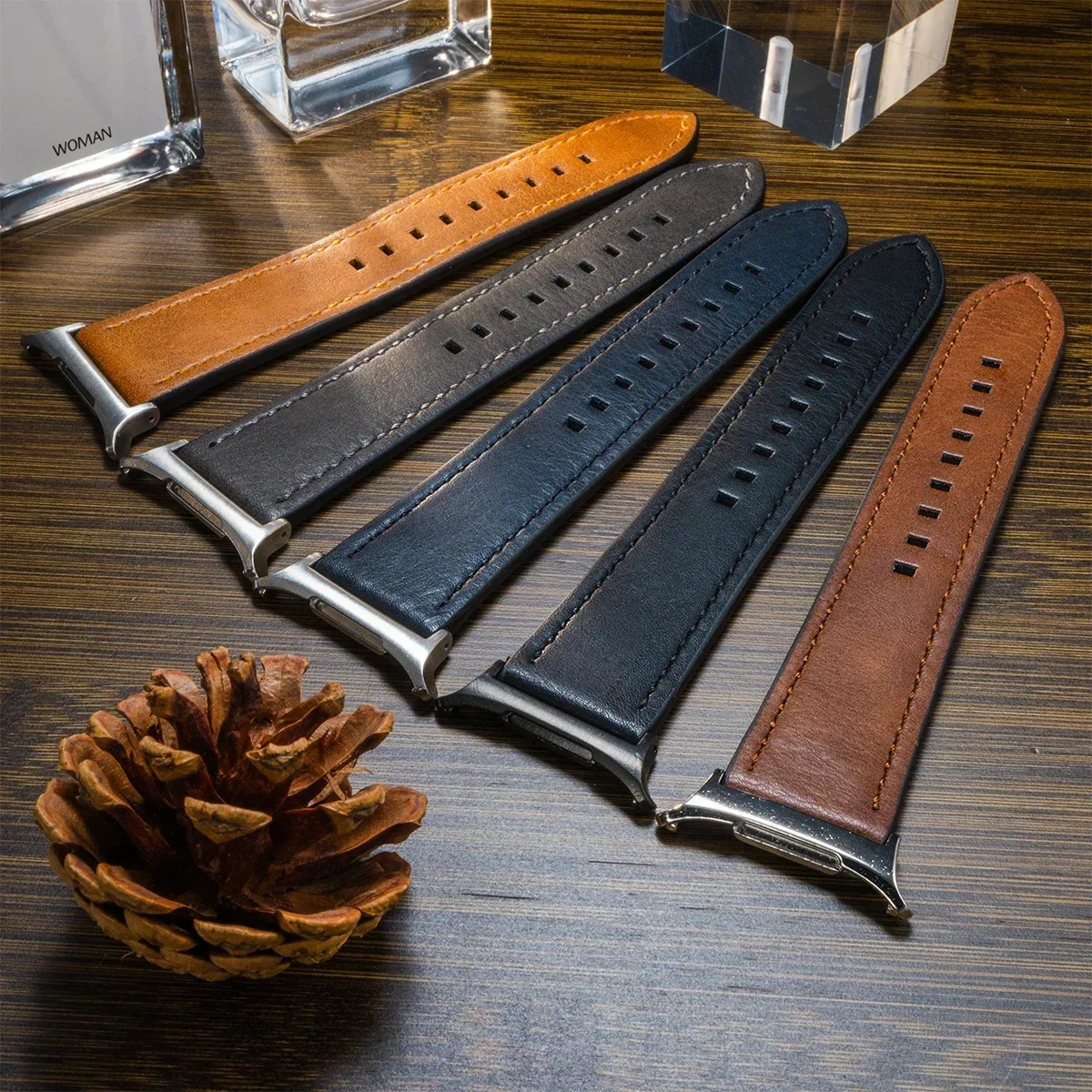 Leather Band for Samsung Galaxy Watch 7 Ultra 47mm No Gaps Strap SmartWatch Bracelet for Galaxy Watch 7Ultra Wristband Correa image 3