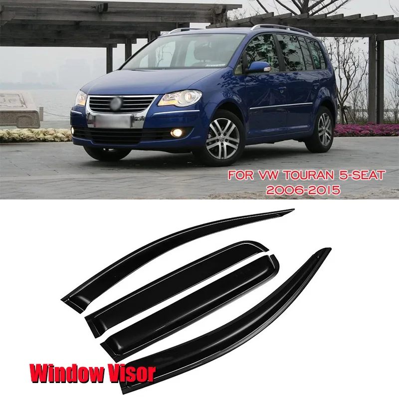 For Volkswagen VW Touran 5-Seat 2006-2015 Side Window Visor Awning Shelter Sun Rain Deflector Guard Weather Shield Car Raincoat