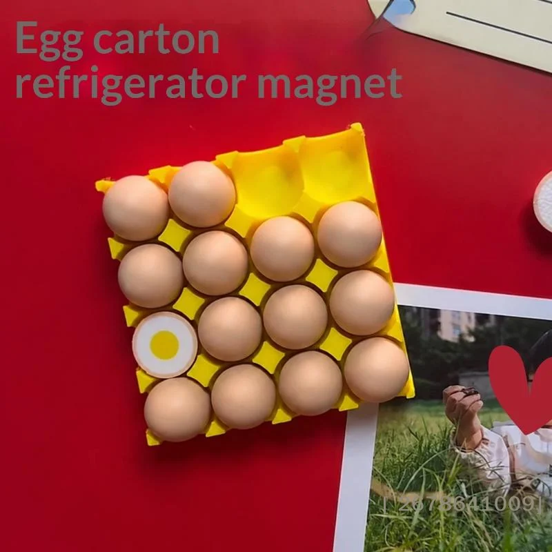 ⚑Cute Smiling Chicken Broken Shell Cartoon Egg Fridge Magnetic Stickers Fun Kitchen Home Decor Magnetic Attraction
