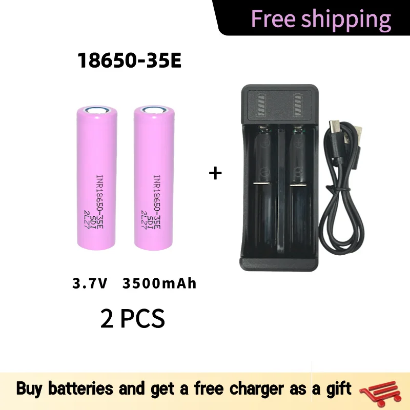 

Free Shipping 100% Original for 18650 3500mAh Discharge Li-ion 3.7v Rechargable Battery 18650 Battery